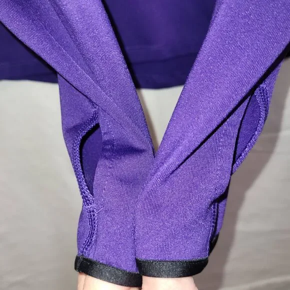 Nike Pro DriFit Pullover Purple Running L-Sleeve‎ Athletic Zip Mock Neck Men XL - Picture 6 of 13